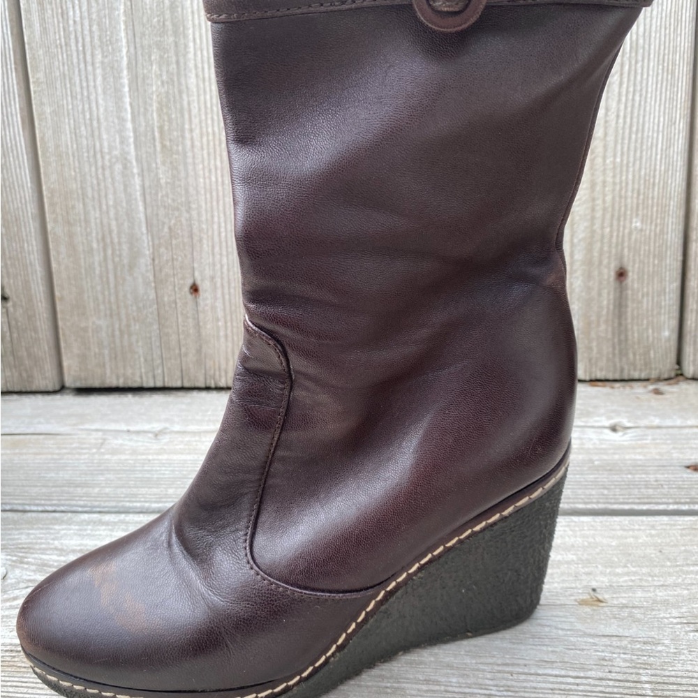 Castaner Dark Brown Leather Wedge Boots-size 36